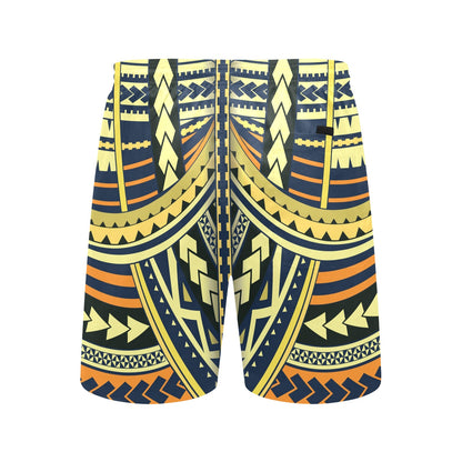 Polynesian Tattoo Print Men's Swim Trunks Beach Shorts