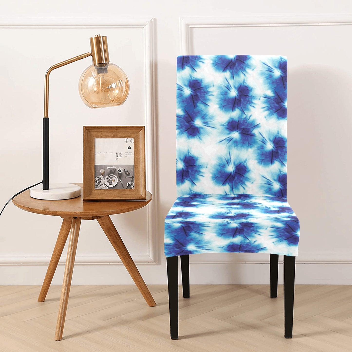 Tie Dye Blue Print Design LKS305 Dining Chair Slipcover