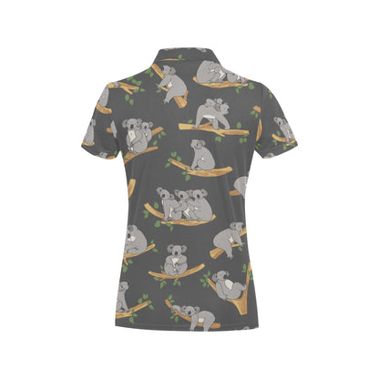 Koala Pattern Print Design 07 Women's Polo Shirt