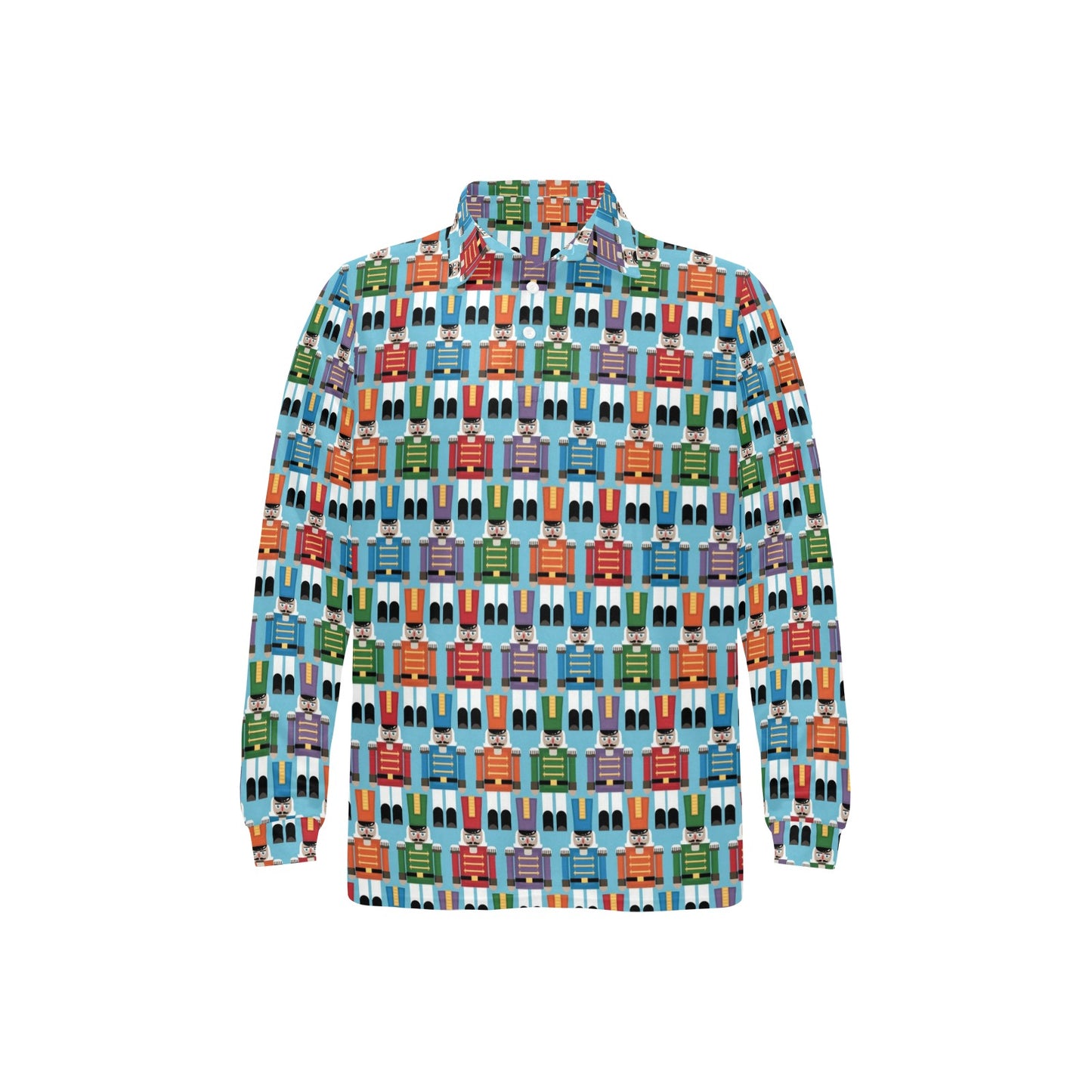Nutcracker Pattern Print Design A02 Long Sleeve Polo Shirt For Men's