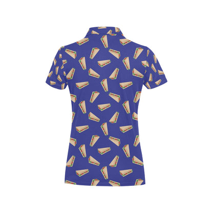Sandwich Print Design LKS303 Women's Polo Shirt