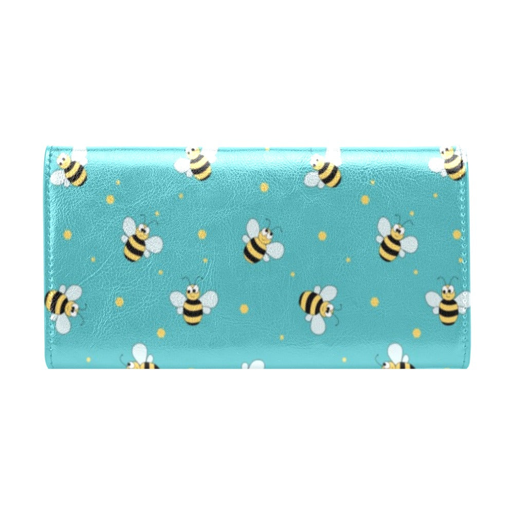 Bee With Dot Print Design LKS309 Women's Trifold Wallet