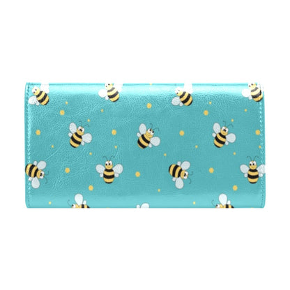 Bee With Dot Print Design LKS309 Women's Trifold Wallet