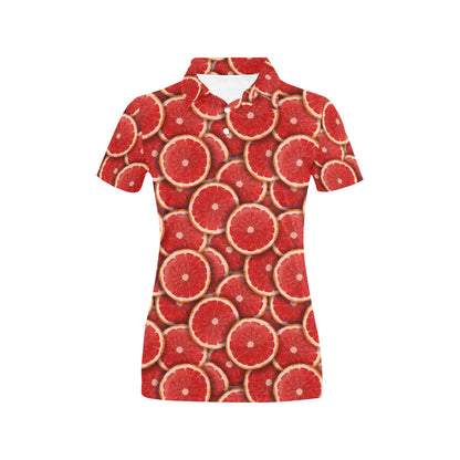 Grapefruit Pattern Print Design GF05 Women's Polo Shirt