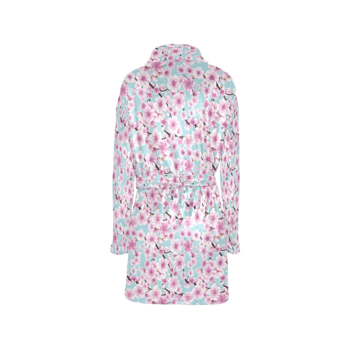 Cherry Blossom Pattern Print Design 01 Women's Fleece Robe
