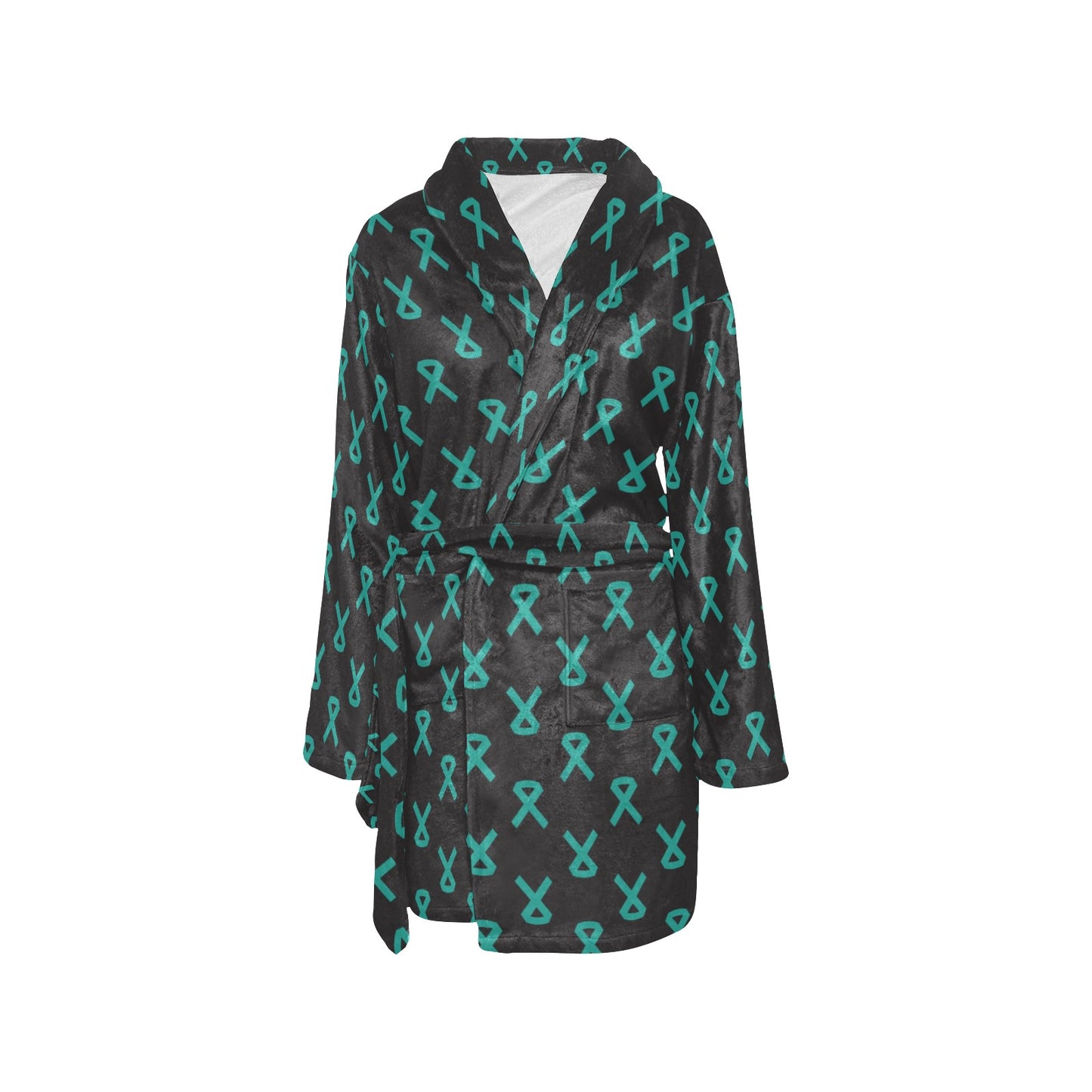 Ovarian cancer Pattern Print Design A01 Women's Fleece Robe