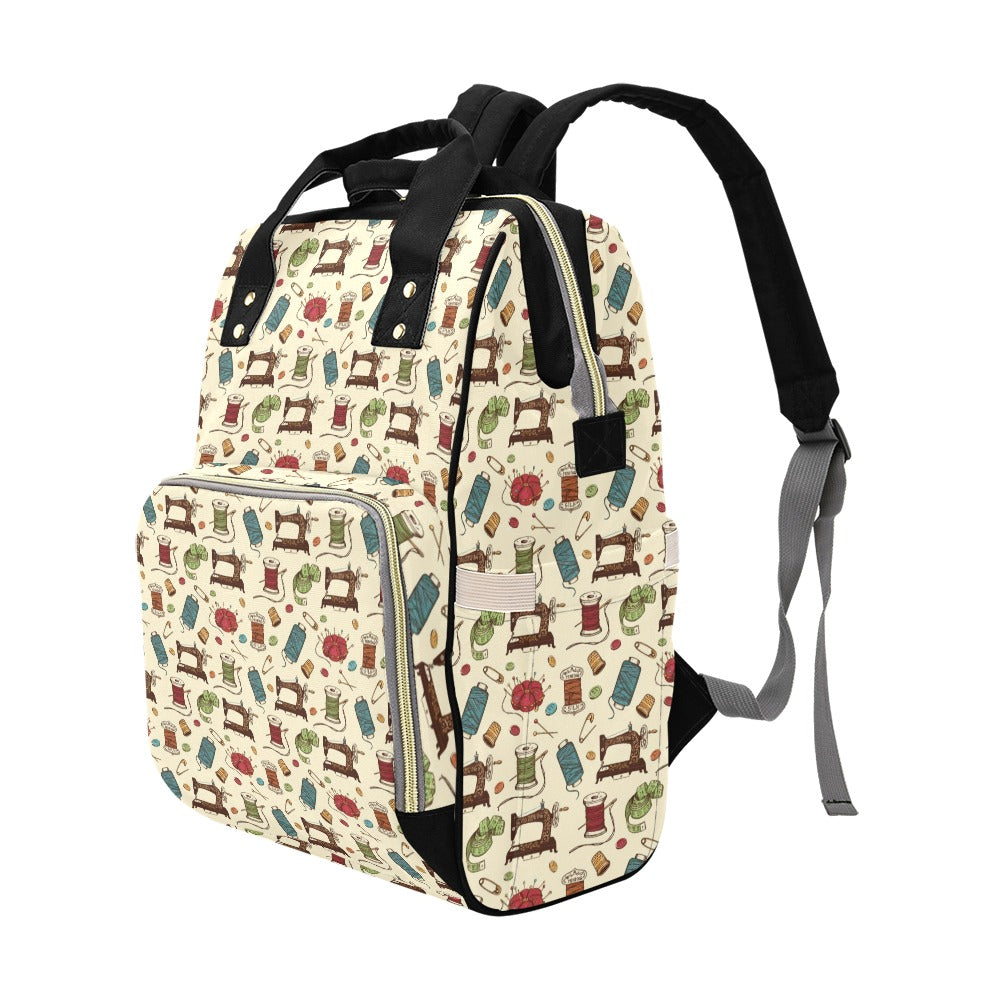 Sewing Equipment Print Design LKS303 Diaper Bag Backpack