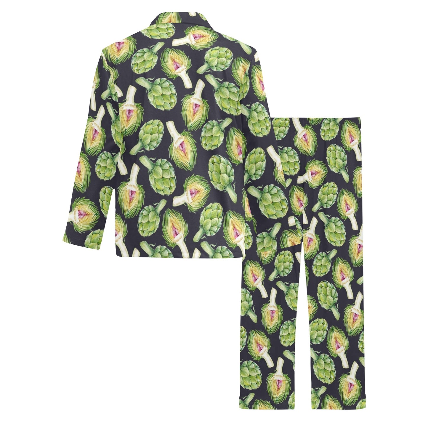 Artichoke Pattern Print Design 01 Men's Long Pajama Set