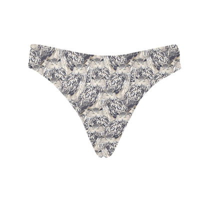 Owl Realistic Themed Design Print Women's Thongs