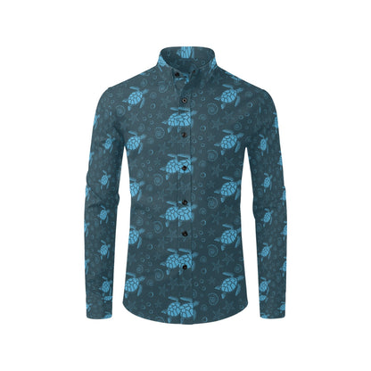 Sea Turtle Print Design LKS308 Men's Long Sleeve Dress Shirt