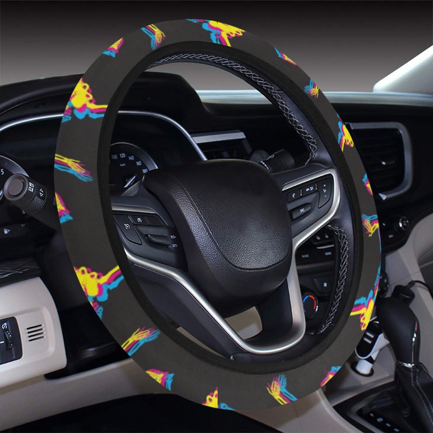Skeleton Skeleton 3D Print Design LKS301 Steering Wheel Cover with Elastic Edge