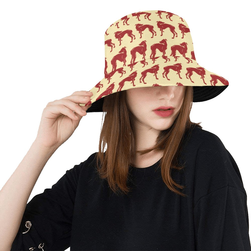 Whippets Print Design LKS301 Unisex Bucket Hat