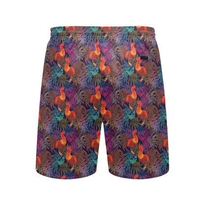 Rooster Print Style Men's Swim Trunks Beach Shorts
