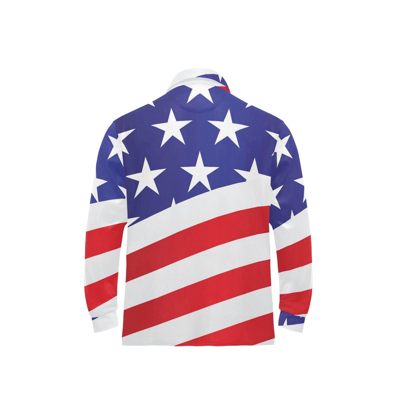 American flag Print Long Sleeve Polo Shirt For Men's
