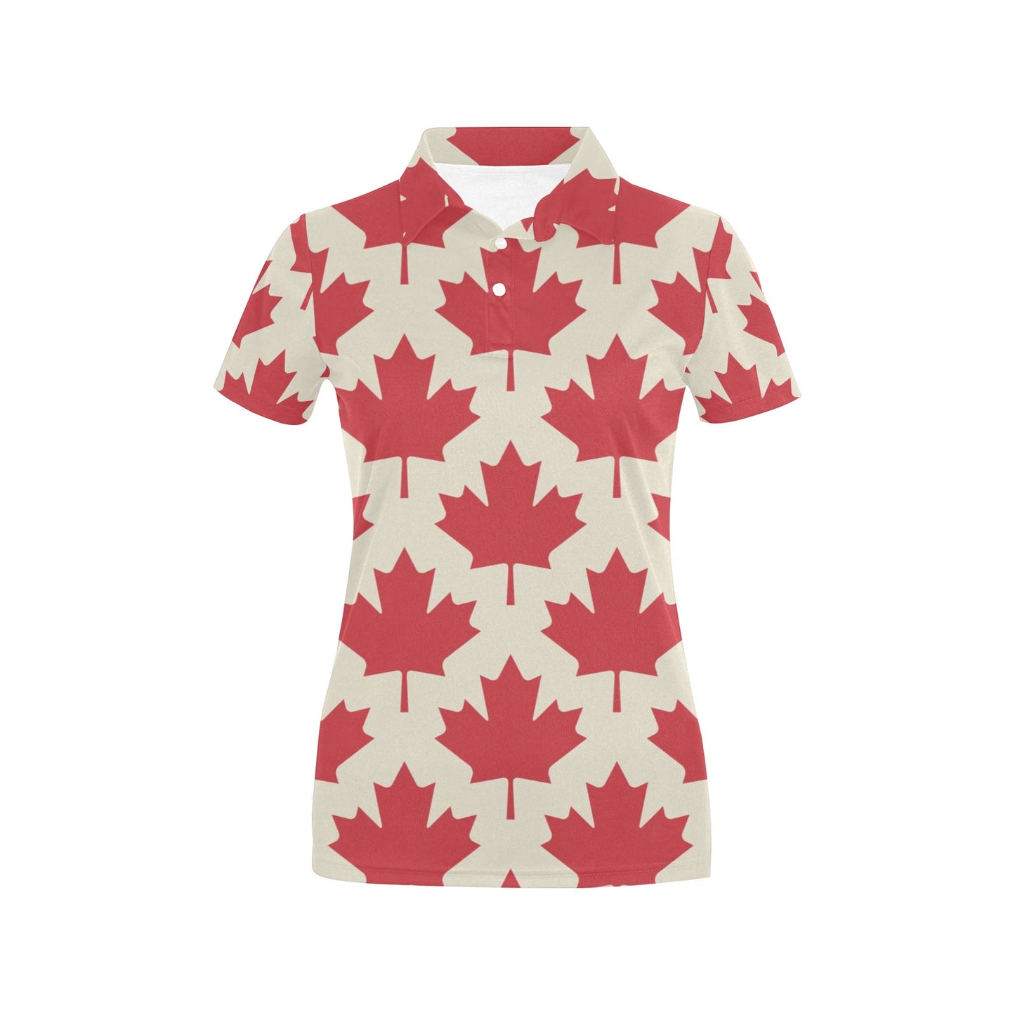 Maple Leaf Pattern Print Design 03 Women's Polo Shirt