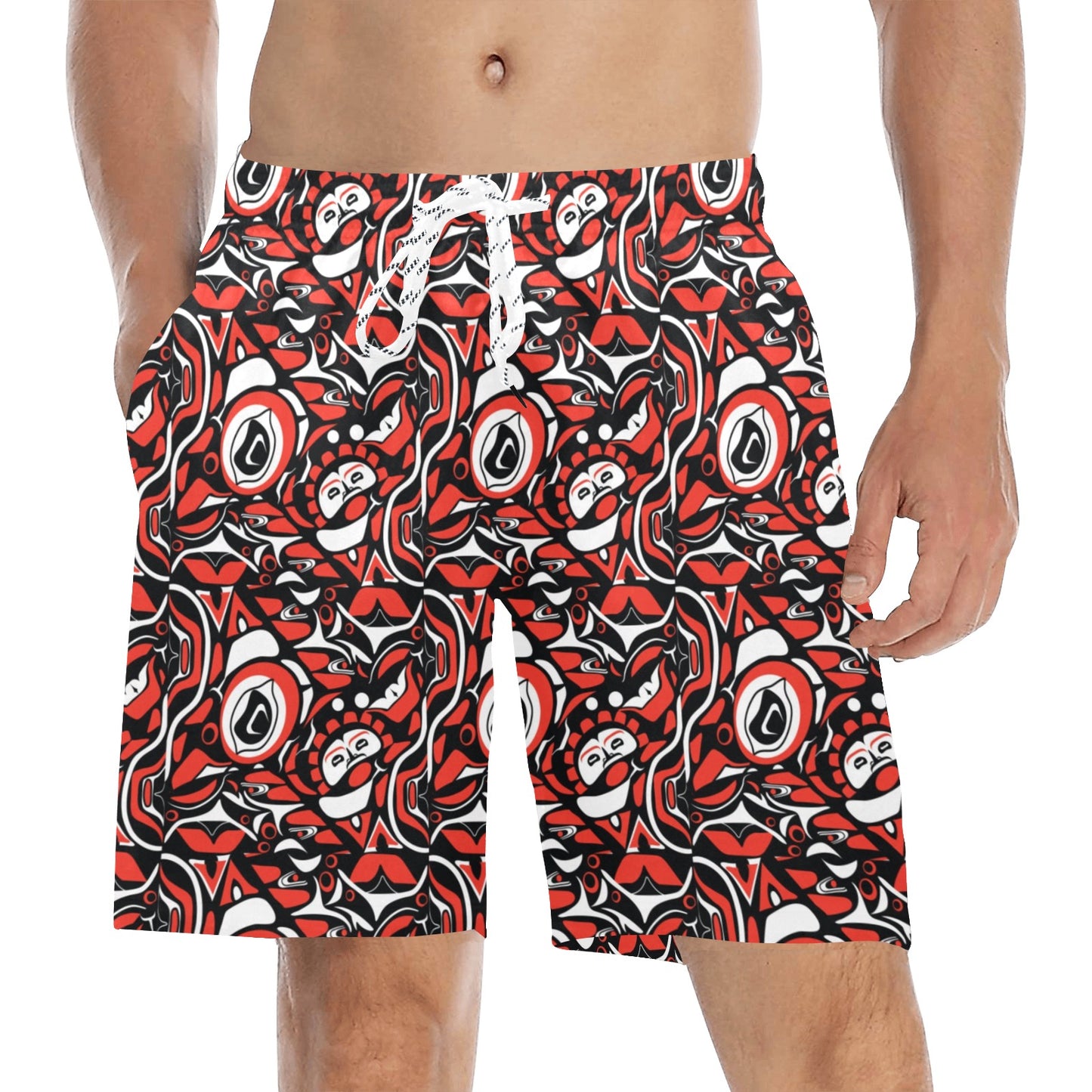 Native North American Themed Print Men's Swim Trunks Beach Shorts