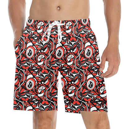 Native North American Themed Print Men's Swim Trunks Beach Shorts