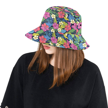Hibiscus Print Design LKS3010 Unisex Bucket Hat
