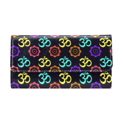 Chakra OM Print Pattern Women's Trifold Wallet