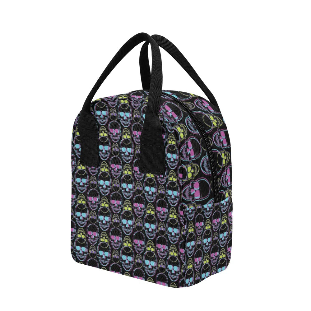 Skull 3D Colorful Print Design LKS309 Insulated Lunch Bag