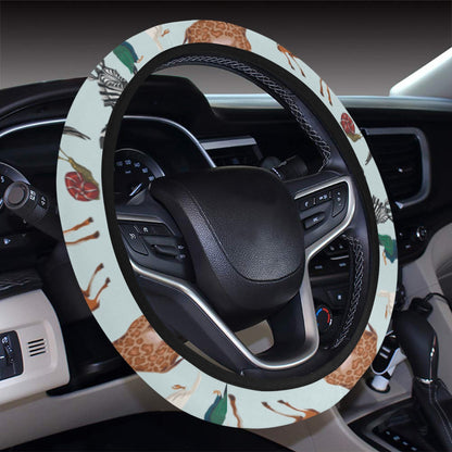 Safari Animal Print Design LKS306 Steering Wheel Cover with Elastic Edge
