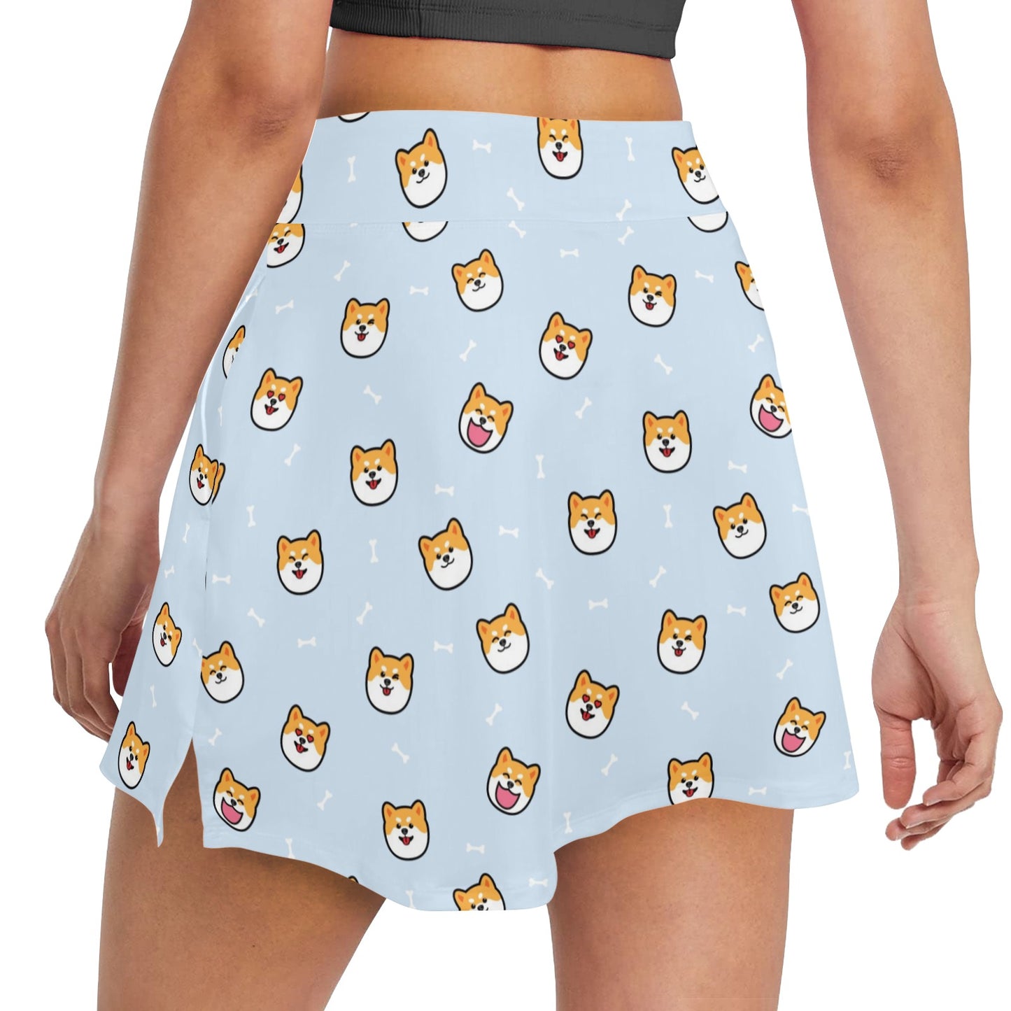Shiba Inu Print Design LKS3012 17" Golf & Pickleball Skort with Pockets