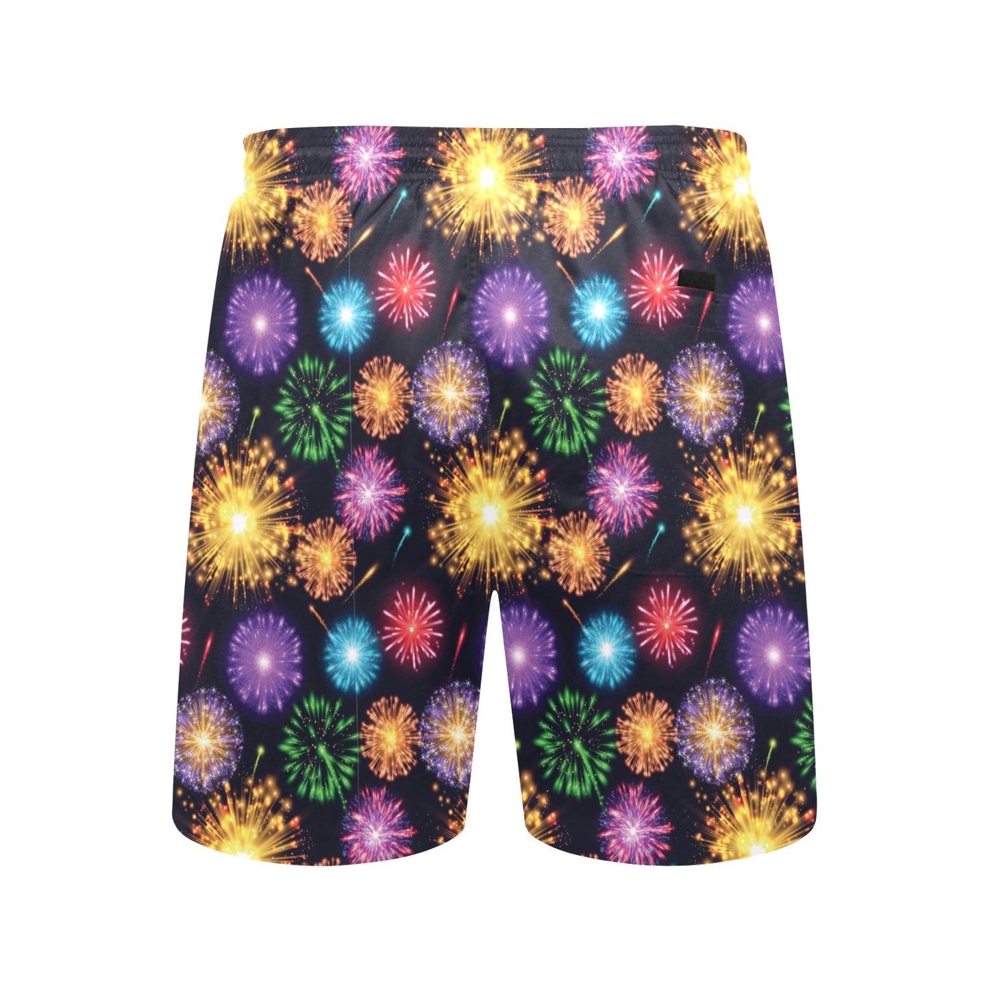 Firework Print Design LKS305 Men's Swim Trunks Beach Shorts