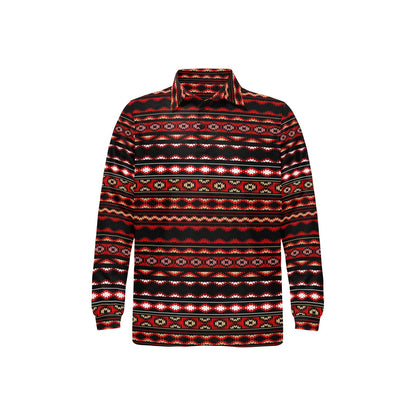 Southwestern Themed Long Sleeve Polo Shirt For Men's