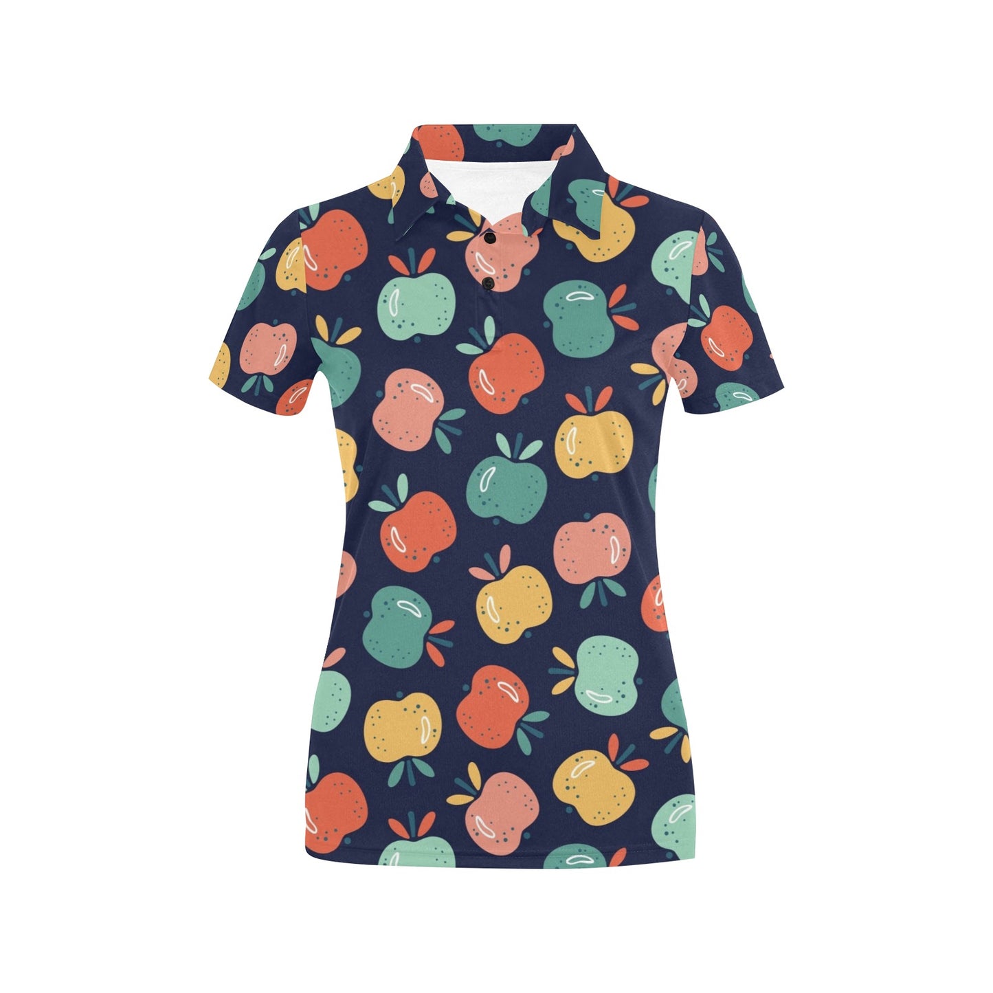 Apple Pattern Print Design AP09 Women's Polo Shirt
