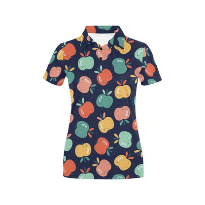 Apple Pattern Print Design AP09 Women's Polo Shirt
