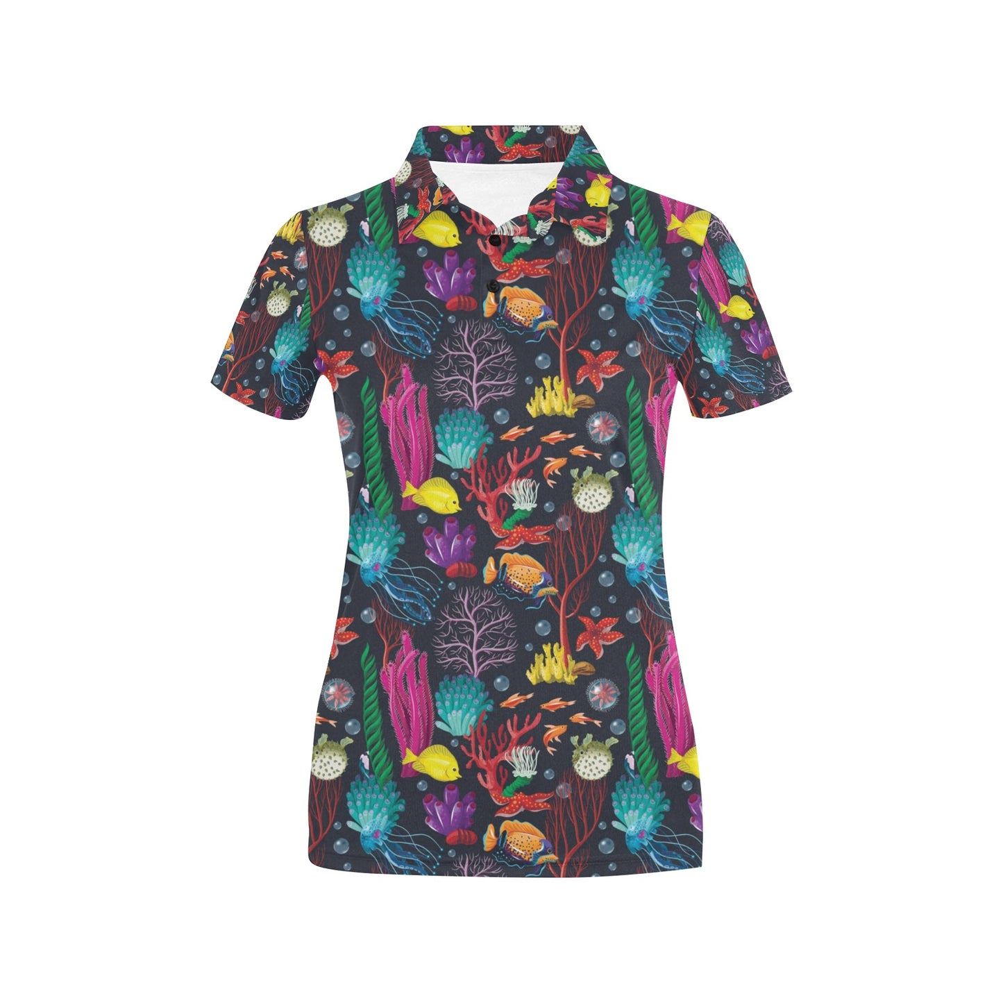 Underwater Cute Print Design LKS303 Women's Polo Shirt