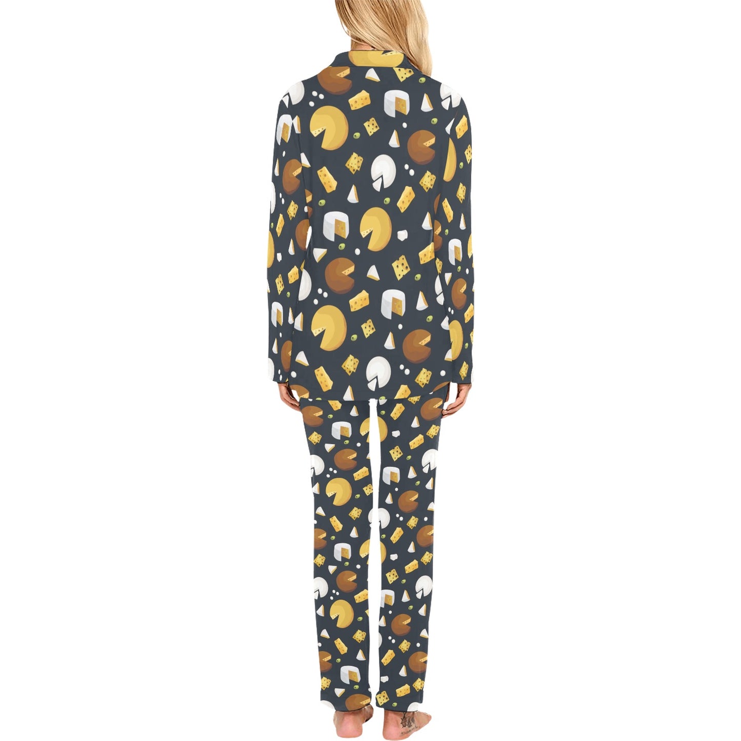 Cheese Pattern Print Design 03 Women's Long Pajama Set