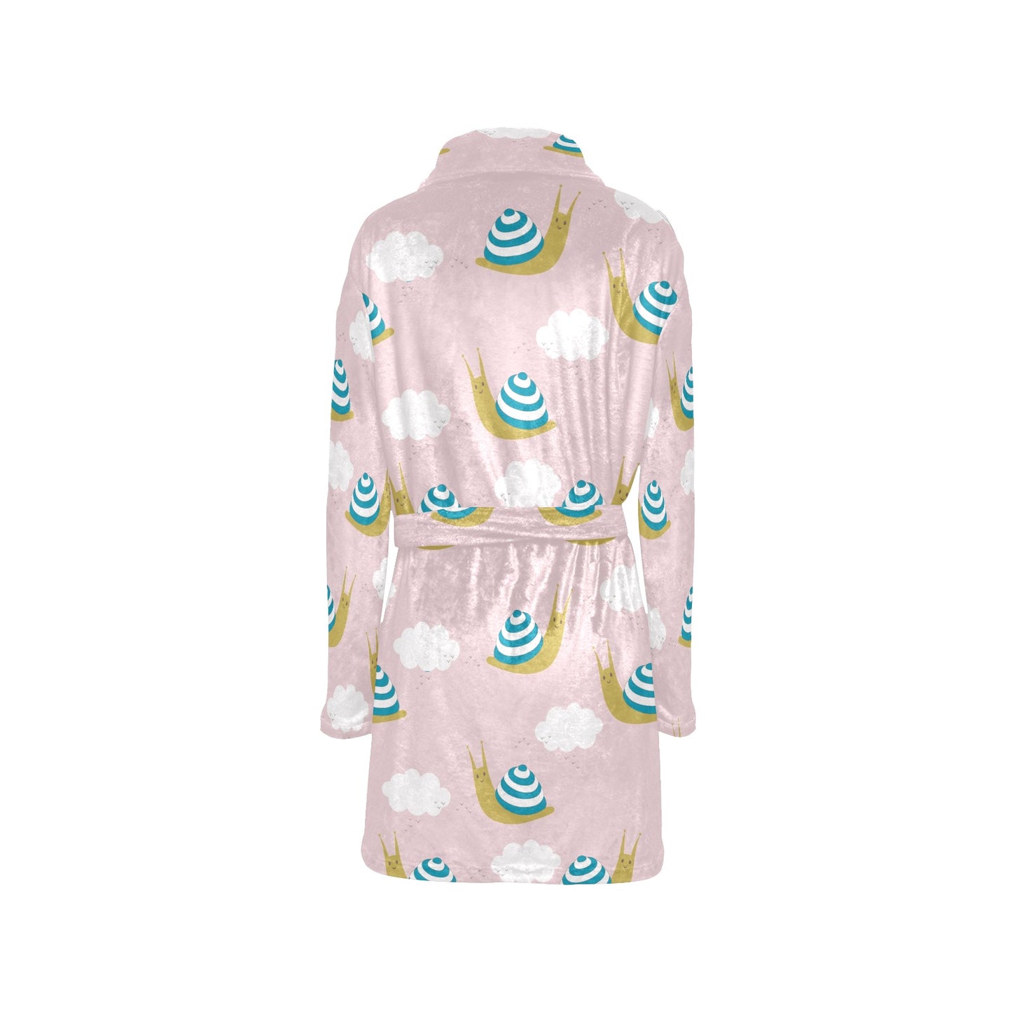 Snail Pattern Print Design 02 Women's Fleece Robe