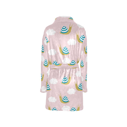 Snail Pattern Print Design 02 Women's Fleece Robe