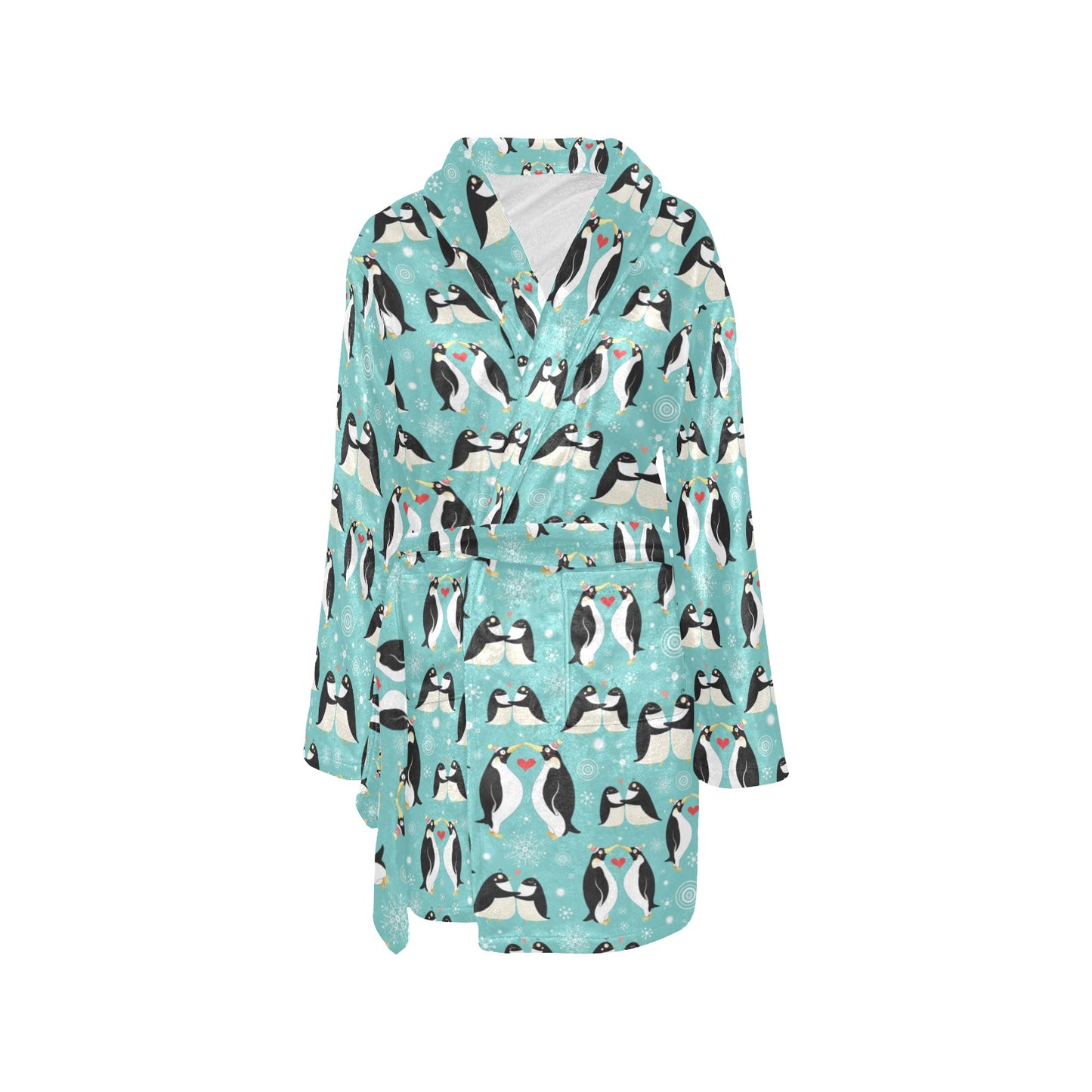 Penguin Love Print Women's Fleece Robe