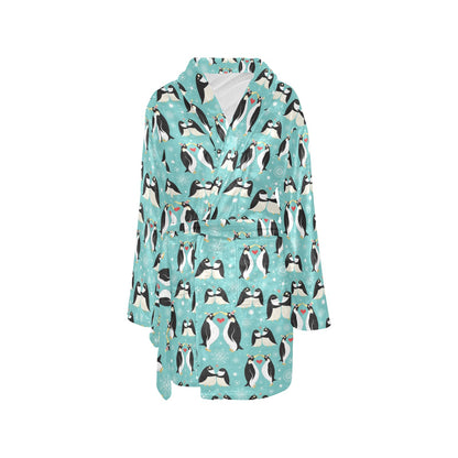 Penguin Love Print Women's Fleece Robe