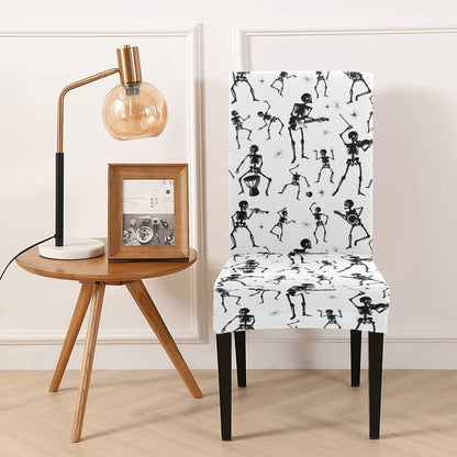 Skeleton Music Player Print Design LKS303 Dining Chair Slipcover