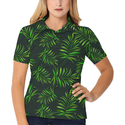Rainforest Pattern Print Design RF03 Women's Polo Shirt