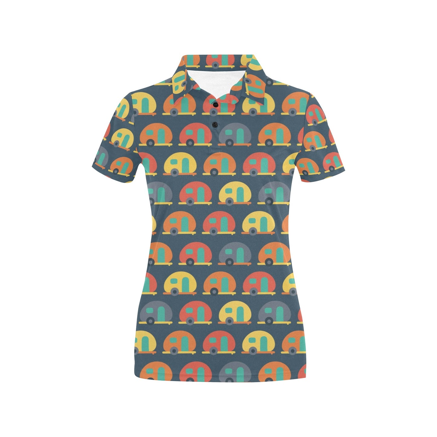 Camper Pattern Print Design 02 Women's Polo Shirt