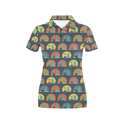 Camper Pattern Print Design 02 Women's Polo Shirt