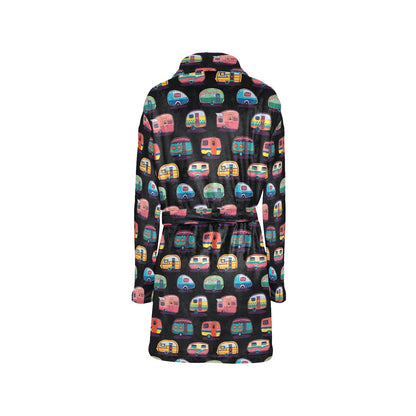 Camper Camping Pattern Women's Fleece Robe