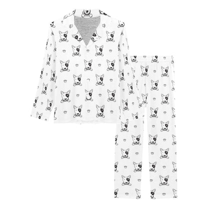 Bull Terriers Pattern Print Design 06 Women's Long Pajama Set