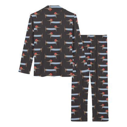 Dachshund Pattern Print Design 04 Women's Long Pajama Set