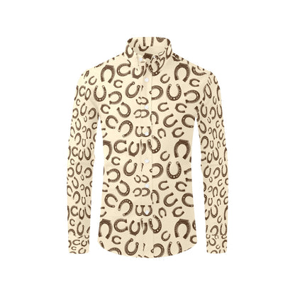 Horseshoe Print Design LKS302 Men's Long Sleeve Dress Shirt