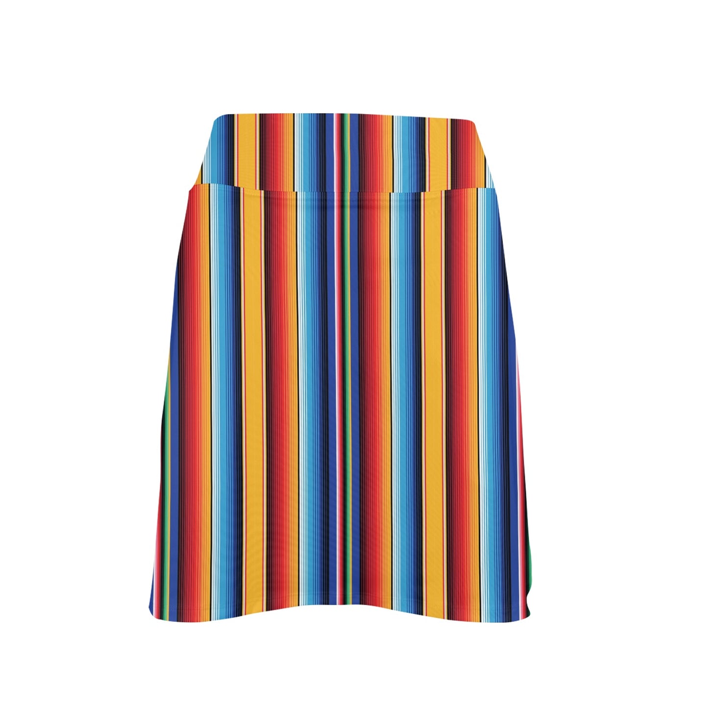 Mexican Blanket Stripe Print Pattern 17" Golf & Pickleball Skort with Pockets