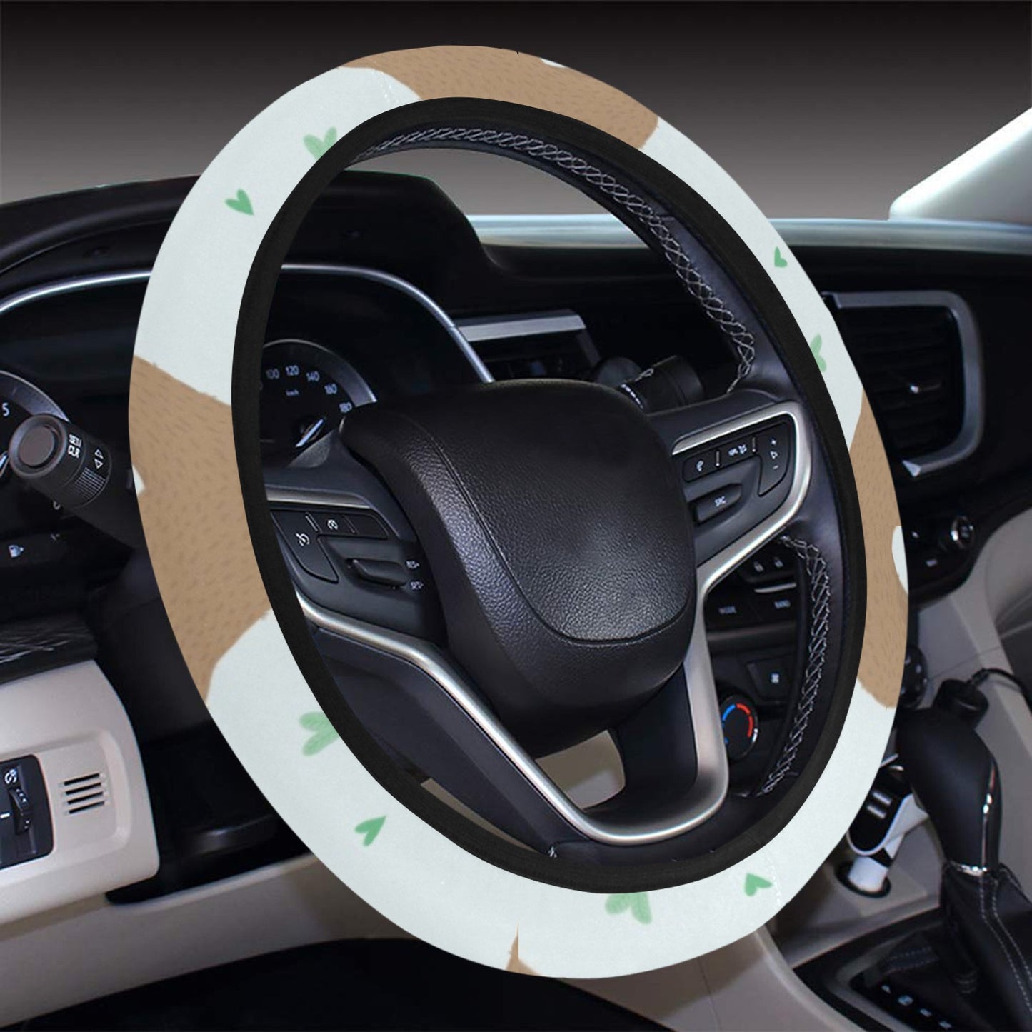 Sloth Print Design LKS308 Steering Wheel Cover with Elastic Edge