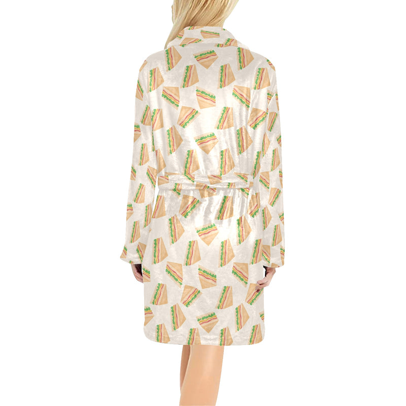 Sandwich Print Design LKS301 Women's Fleece Robe