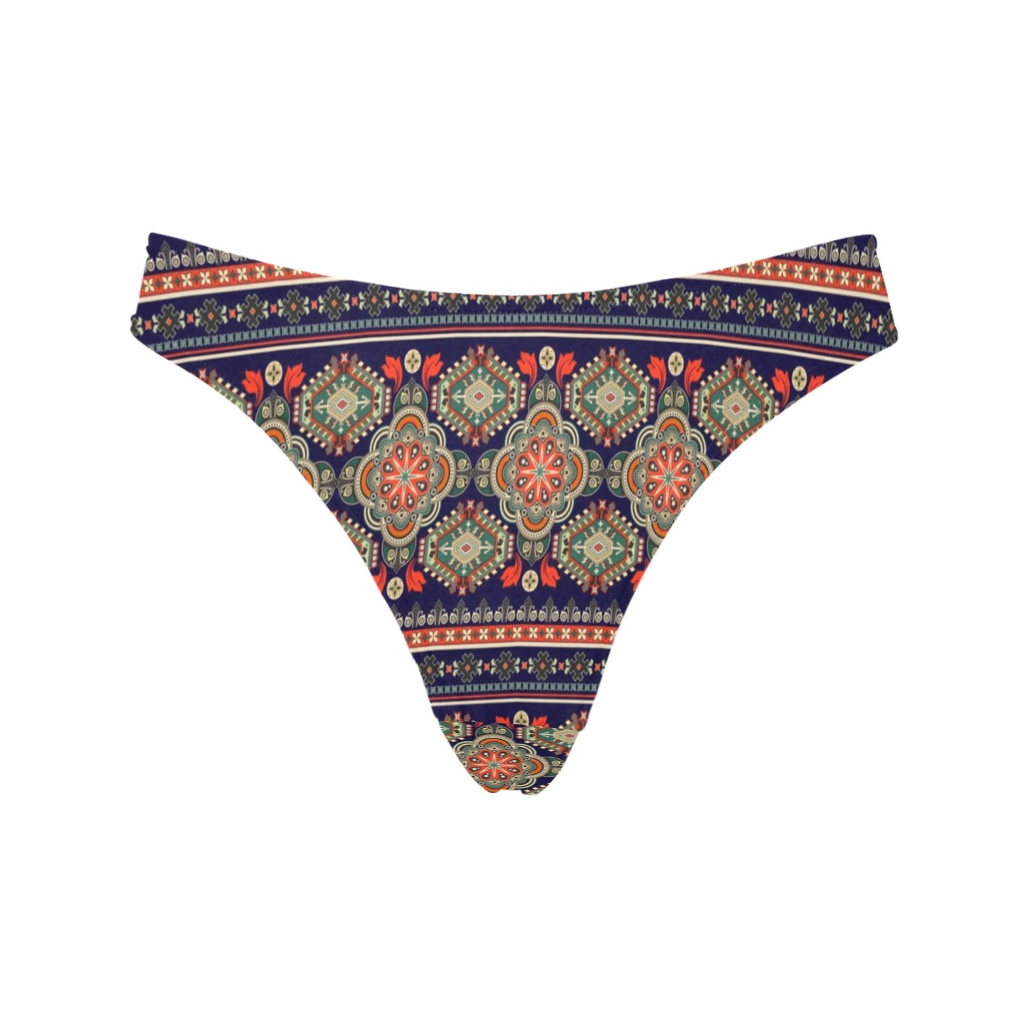 Ethnic Geometric Print Pattern Women's Thongs