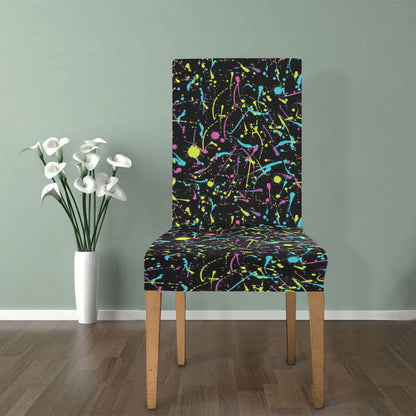 Splatter Multicolor Print Design LKS302 Dining Chair Slipcover