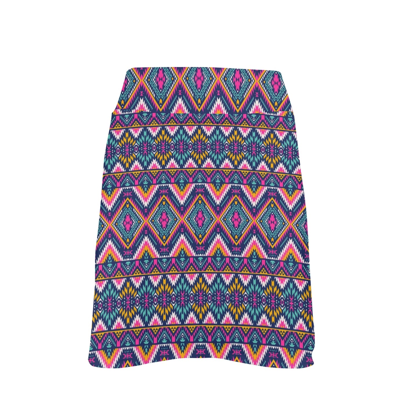 Indian Navajo Pink Themed Design Print 17" Golf & Pickleball Skort with Pockets